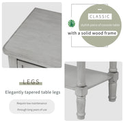 TREXM Narrow Console Desk, Thin Sofa Table with Three Storage Drawers