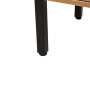 40.16" Rattan Coffee table, sliding door for storage, metal legs,