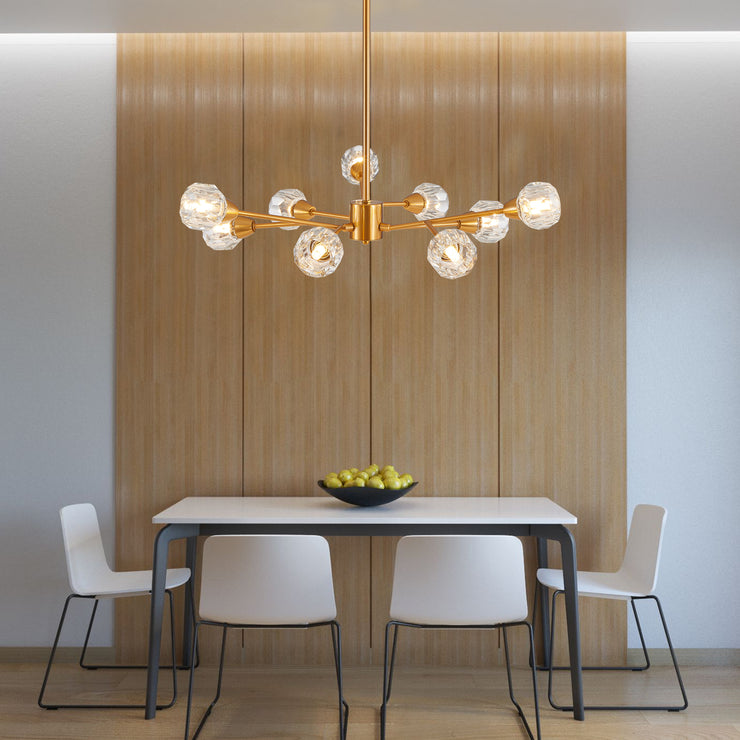 Modern Crystal Chandeliers, 9 Lights Golden Chandelier