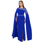 Cape sleeve evening gown dress