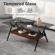 Rectangle Coffee Table with Tempered Glass