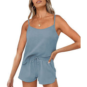 Summer new ladies pure color home service suspender
