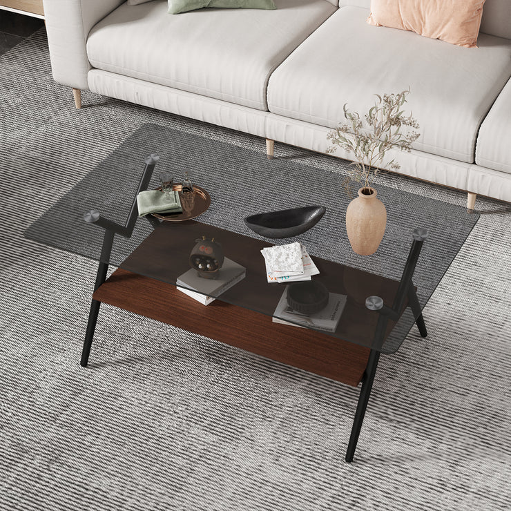 Rectangle Coffee Table with Tempered Glass