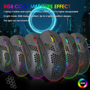 Hole hollow lightweight wireless 2.4G charging gaming mouse RGB luminous office mechanical mouse