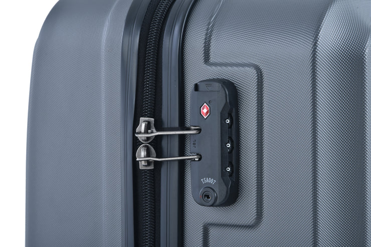 3 Piece Luggage Sets ABS Lightweight Suitcase with Two Hooks