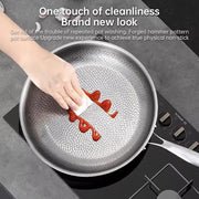 German uncoated pure titanium frying pan with fish