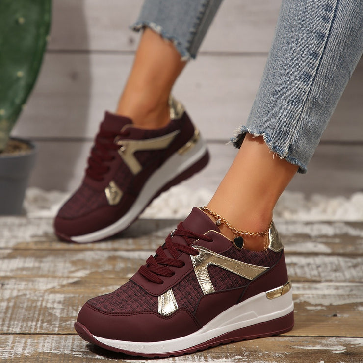 Plus Size Round Toe Retro Sports Shoes for Women Spring