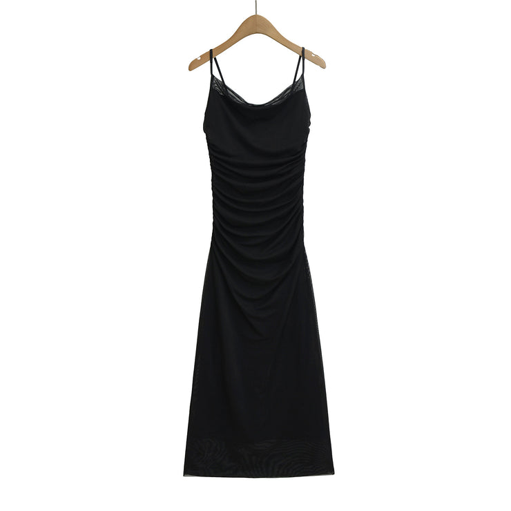 Wrinkle slimming figure enhancing sexy suspender dress