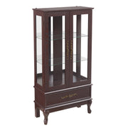 Curio cabinet lighting glass cabinet with adjustable glass frame, 2 doors and 1 drawer