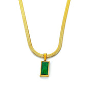 Style Unique Design Blade Chain Luxury Emerald Zircon Pendant