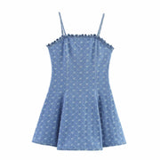 Women's Clothing Washed Adjustable Shoulder Strap Denim Shorts Strapless Dress