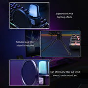 SF-666R condenser microphone RGB seven color luminous microphone with