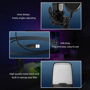 SF-666R condenser microphone RGB seven color luminous microphone with