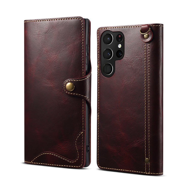 Samsung S22 Retro Leather Leather Case S24Ultra Phone Case