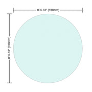 36" Inch Round Tempered Glass Table Top Clear Glass 1/4" Inch