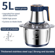 Electric Meat Grinders, 5L Food Processor, Stainless Steel Multifunctional