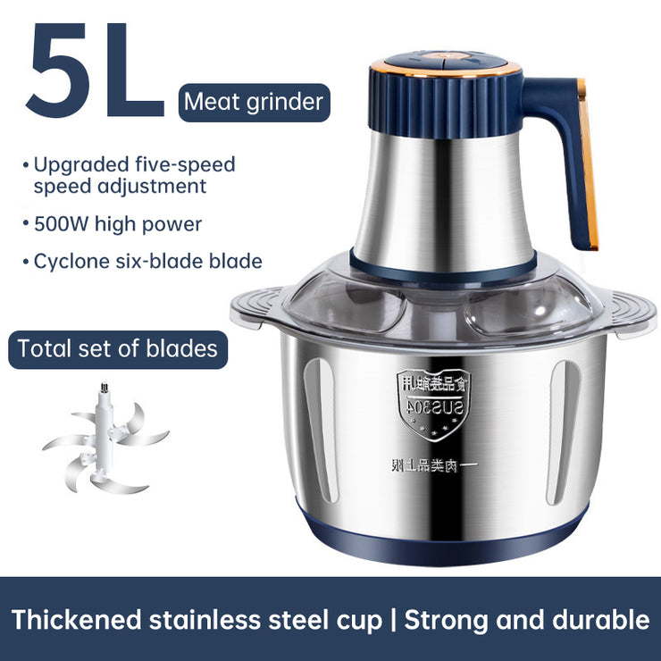 Electric Meat Grinders, 5L Food Processor, Stainless Steel Multifunctional