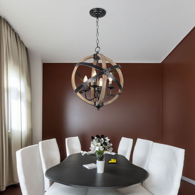 Farmhouse Chandelier Light Fixtures 4-Light Dining Room