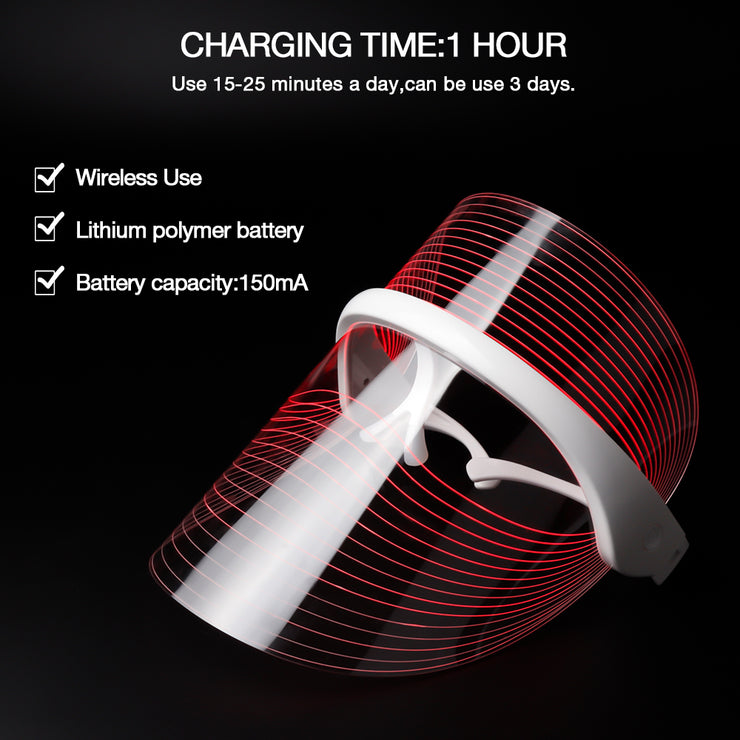 3 Colors LED Light Therapy Face Mask Anti-aging Anti Wrinkle Beatuy