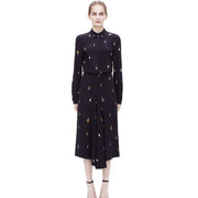 Hot Sale Victoria Beckham Women Print Long Sleeve Shirt And Skirt Set