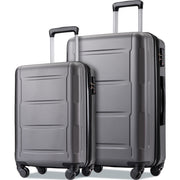 Expanable Spinner Wheel 2 Piece Luggage Set ABS Lightweight Suitcase
