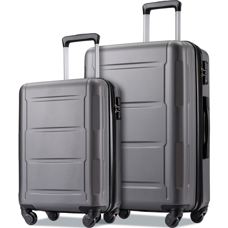 Expanable Spinner Wheel 2 Piece Luggage Set ABS Lightweight Suitcase