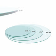 36" Inch Round Tempered Glass Table Top Clear Glass 1/4" Inch