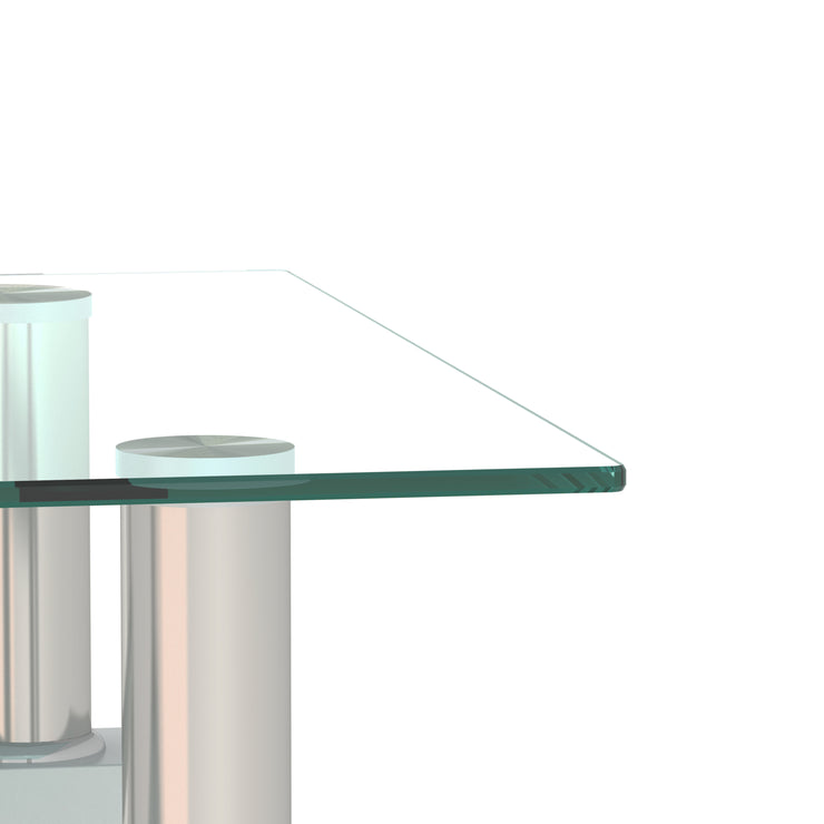 Set of 2, Modern Tempered Glass Tea Table Coffee Table End Table, Square