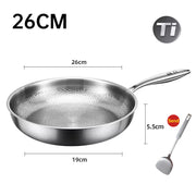 German uncoated pure titanium frying pan with fish