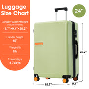 Contrast Color Hardshell Luggage 24inch Expandable Spinner Suitcase