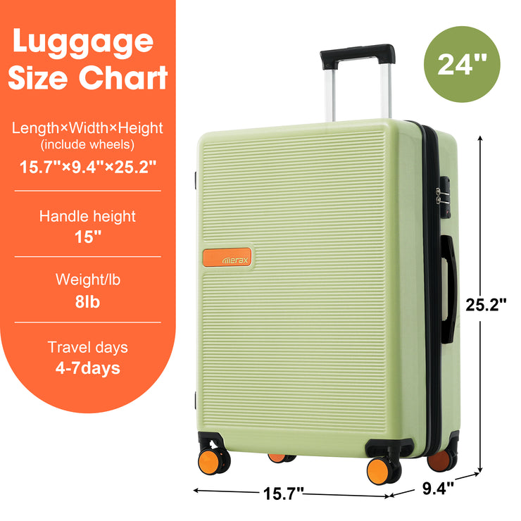 Contrast Color Hardshell Luggage 24inch Expandable Spinner Suitcase