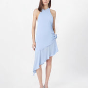 Sexy Strapless Backless Asymmetrical Pleated Dress for Women