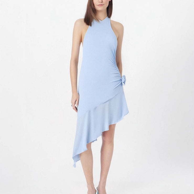 Sexy Strapless Backless Asymmetrical Pleated Dress for Women