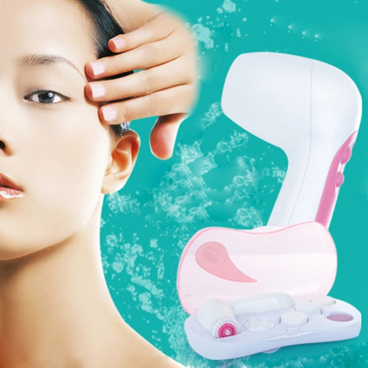 6 in 1 Electric Face Cleaning Brush Waterproof Massager