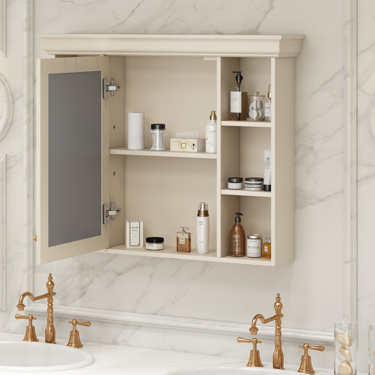 Blue Wall Mounted Bathroom Storage Cabinet With Mirror