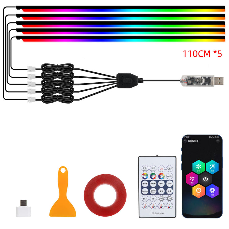 10 in 1 Car LED Acrylic Light Strip RGB Symphony Auto Interior