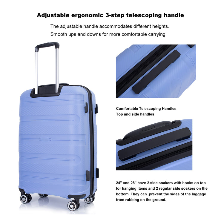 Hardshell Suitcase Spinner Wheels PP Luggage Sets Lightweight Durable