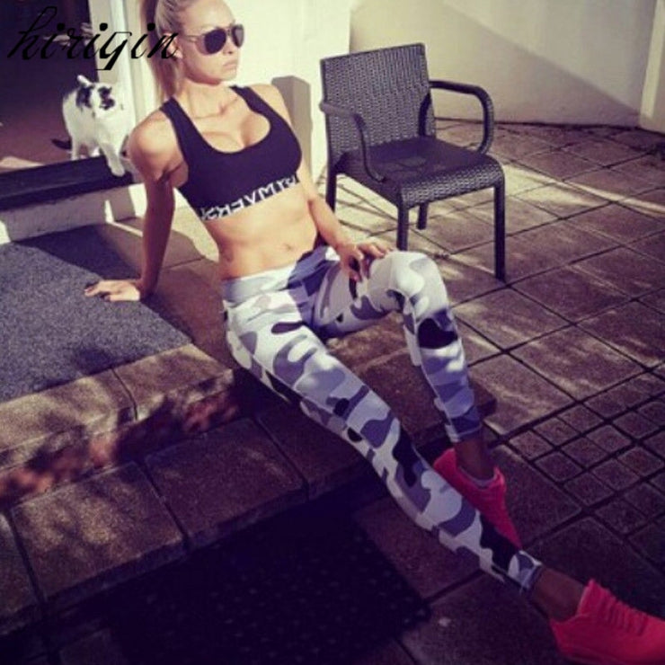 Women's Yoga Pants Camouflage Print Tight Slim sport leggings High waist