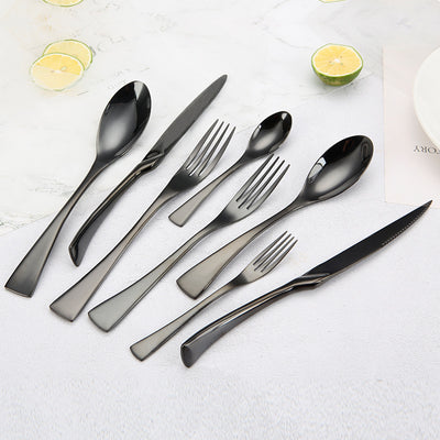 Portugal Titanium Black Stainless Steel Western Cutlery Set