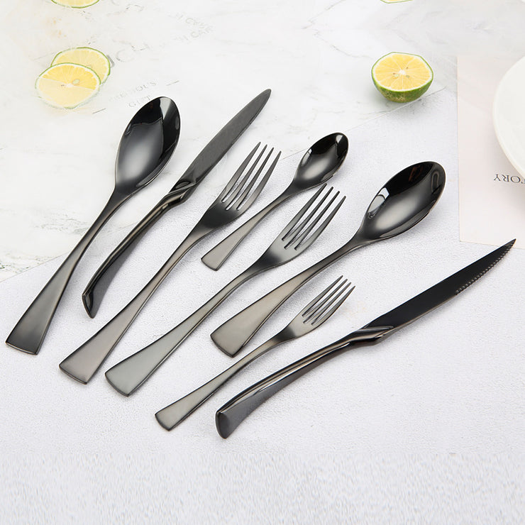 Portugal Titanium Black Stainless Steel Western Cutlery Set
