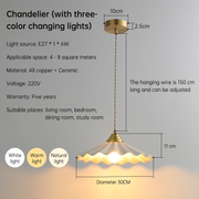 All-Copper Ceramic Floral Pendant Light
