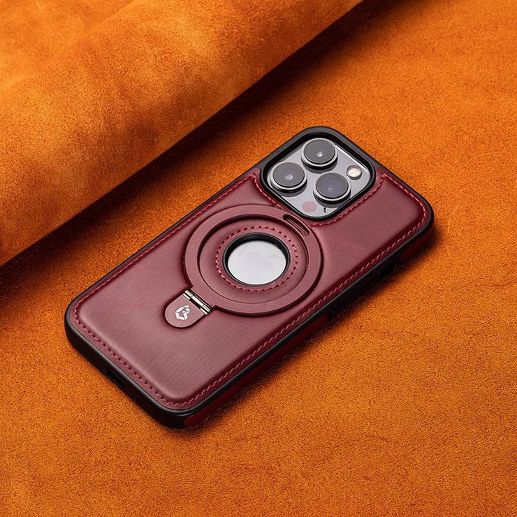 Suitable for Apple 16Promax phone case leather magnetic bracket iPhone 15