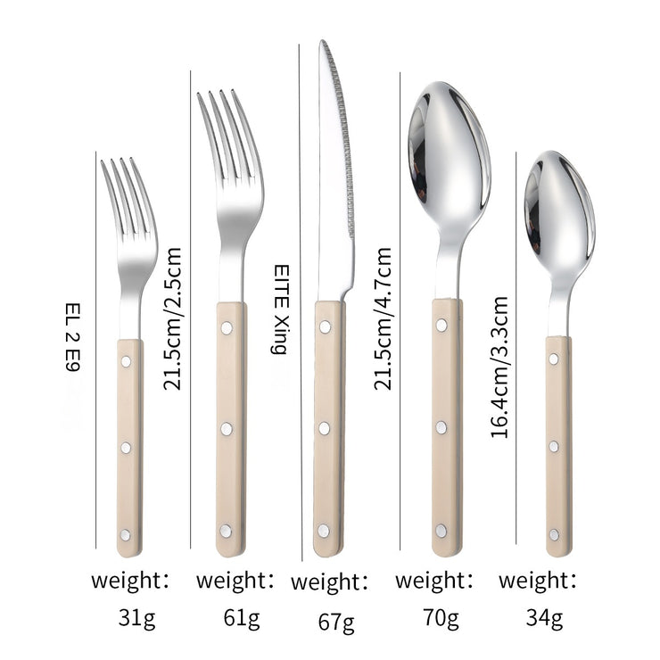 French Rivet ABS Handle Hotel Western Tableware Steak Knife
