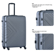 3 Piece Luggage Sets ABS Lightweight Suitcase with Two Hooks