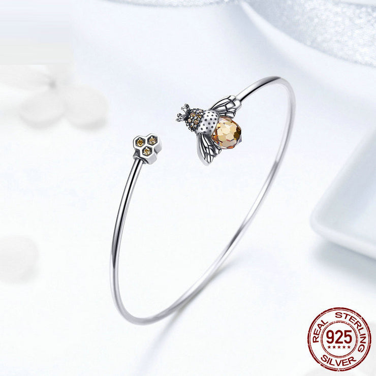 Pure silver s925 silver bracelet, women's bee chain