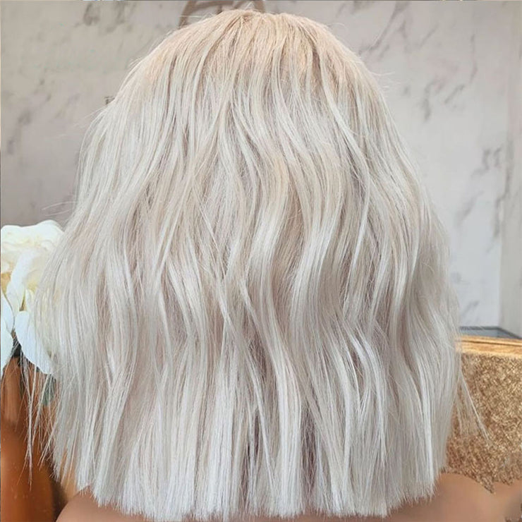 Ladies Front Lace Chemical Fiber To Shoulder Short Curly Wig