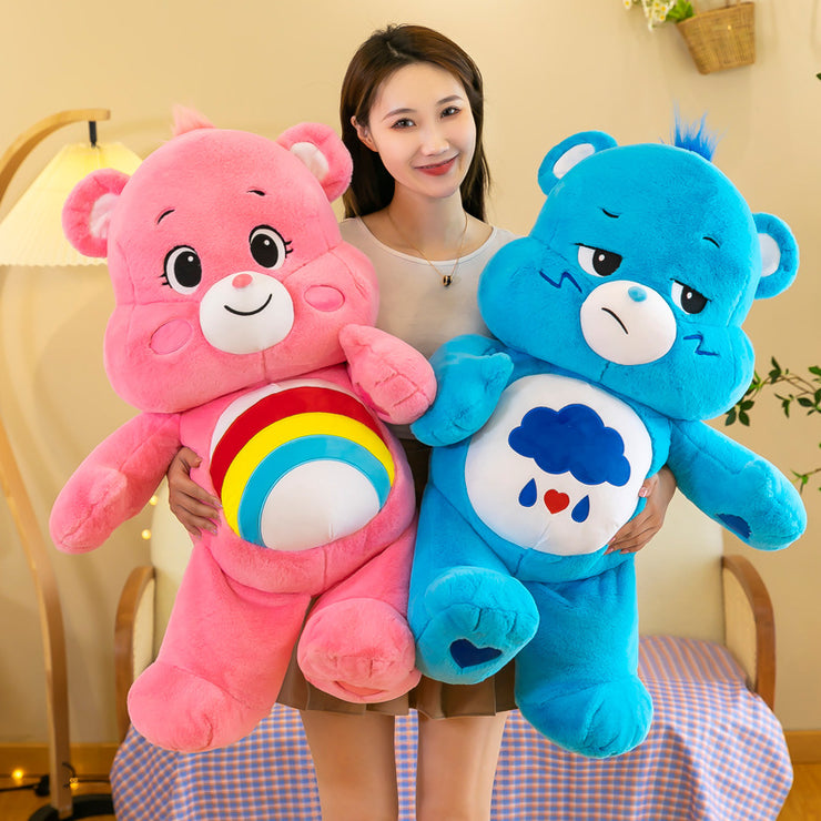 Three-color Bear Pillow Plush Toy Rainbow Bear Doll Cute Panda