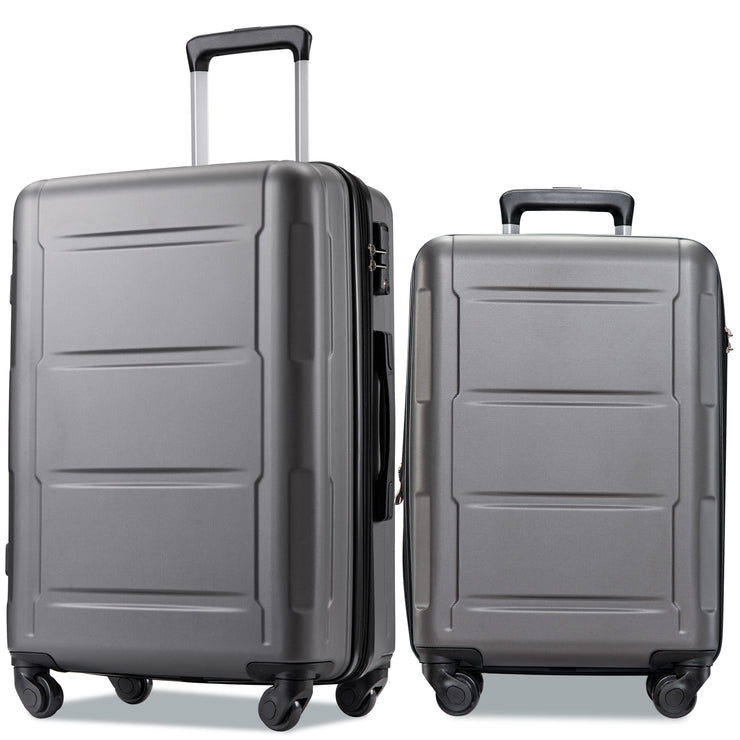Expanable Spinner Wheel 2 Piece Luggage Set ABS Lightweight Suitcase