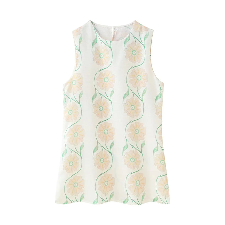 Women's Sleeveless Printed Short Dress