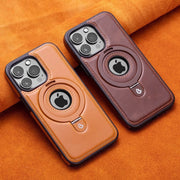 Suitable for Apple 16Promax phone case leather magnetic bracket iPhone 15
